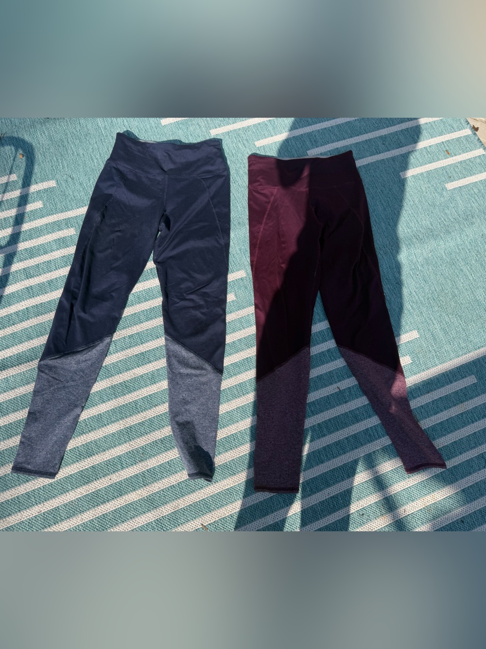 Splendid high waisted legging bundle of 2 blue and maroon size small